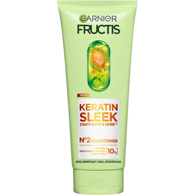 GARNIER Fructis Keratin Sleek Kondicionér pro suché a krepaté vlasy 200 ml GARNIER Fructis Keratin Sleek Kondicionér pro suché a krepaté vlasy 200 ml