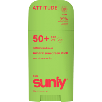 ATTITUDE Dětský minerální opalovací krém Sunly SPF 50+ s vůní melounu a kokosu 60 g ATTITUDE Dětský minerální opalovací krém Sunly SPF 50+ s vůní melounu a kokosu 60 g