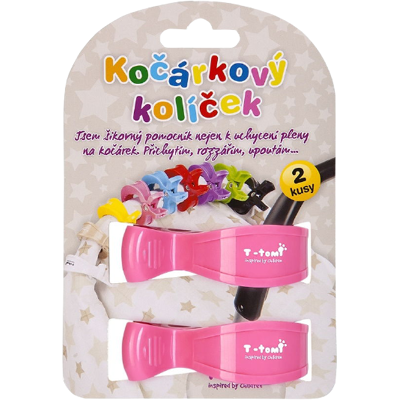 T-TOMI Klipy na kočárek - 2 kusy, Růžová - Klipy na kočárek T-TOMI Klipy na kočárek - 2 kusy, Růžová - Klipy na kočárek