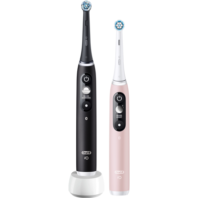 ORAL-B iO-6 Černý a růžový elektrický zubní kartáček 2 ks ORAL-B iO-6 Černý a růžový elektrický zubní kartáček 2 ks