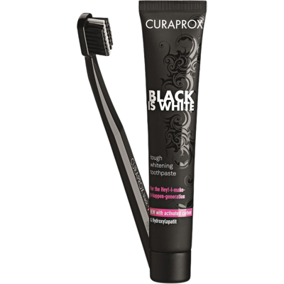 CURAPROX Black Is White set Pasta 90 ml + Zubní kartáček CS 5460 CURAPROX Black Is White set Pasta 90 ml + Zubní kartáček CS 5460