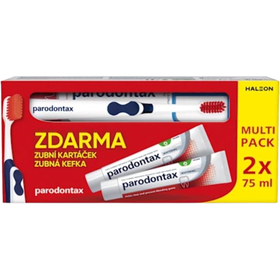 PARODONTAX zubní pasta Whitening 2x75 ml + zubní kartáček PARODONTAX zubní pasta Whitening 2x75 ml + zubní kartáček