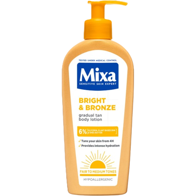 MIXA Bright & Bronze gradual tan Tónující tělové mléko 250 ml MIXA Bright & Bronze gradual tan Tónující tělové mléko 250 ml