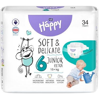 BELLA Baby Happy Soft&Delicate Velikost 6 Junior Extra Jednorázové Pleny - Dětské Pleny BELLA Baby Happy Soft&Delicate Velikost 6 Junior Extra Jednorázové Pleny - Dětské Pleny