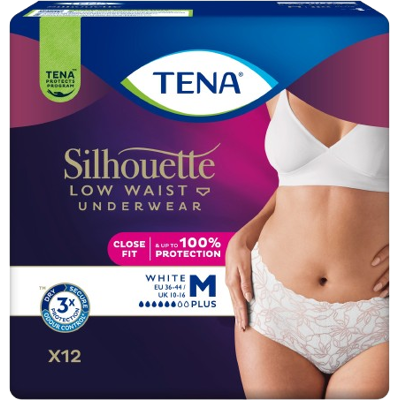TENA Silhouette Plus White M inkontinenční kalhotky 12 ks TENA Silhouette Plus White M inkontinenční kalhotky 12 ks