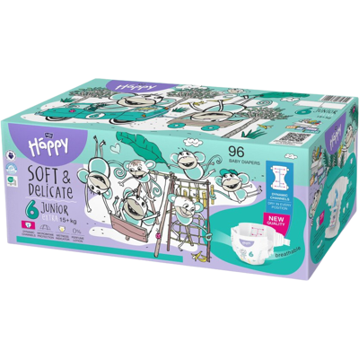 BELLA Baby Happy Soft & Delicate vel. 6 (15+ kg) 2 x 48 ks BELLA Baby Happy Soft & Delicate vel. 6 (15+ kg) 2 x 48 ks
