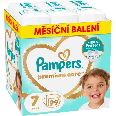PAMPERS Premium Care Velikost 7, 15kg+, 99 ks PAMPERS Premium Care Velikost 7, 15kg+, 99 ks