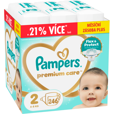 PAMPERS Premium Care Velikost 2, 4kg-8kg 246 ks PAMPERS Premium Care Velikost 2, 4kg-8kg 246 ks