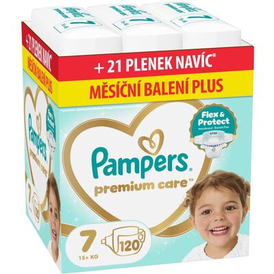 PAMPERS Premium Care Velikost 7, 15kg+, 120 ks PAMPERS Premium Care Velikost 7, 15kg+, 120 ks