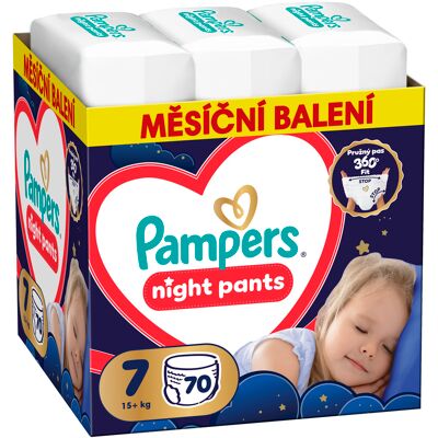 PAMPERS Plenkové kalhotky, Pants Night Velikost 7, 70 ks PAMPERS Plenkové kalhotky, Pants Night Velikost 7, 70 ks