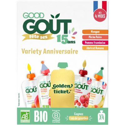 GOOD GOÛT BIO Ovocný Jackpot 4 x 120 g GOOD GOÛT BIO Ovocný Jackpot 4 x 120 g