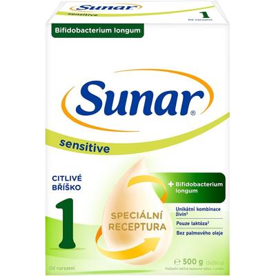 SUNAR Sensitive 1 počáteční kojenecké mléko, 500 g SUNAR Sensitive 1 počáteční kojenecké mléko, 500 g