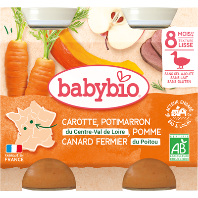 Babybio Malá Sklenička S Bio Zeleninou & Kachnou - Dětské jídlo Babybio Malá Sklenička S Bio Zeleninou & Kachnou - Dětské jídlo