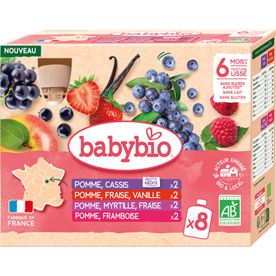 BABYBIO Multipack 8 kapsiček mix druhů jahoda, borůvka, malina, černý rybíz 8 x 90 g BABYBIO Multipack 8 kapsiček mix druhů jahoda, borůvka, malina, černý rybíz 8 x 90 g