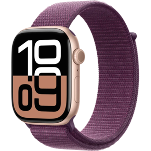 APPLE Watch Series 10 GPS + Cellular 42mm Rose Gold Aluminium Case with Plum Sport Loop APPLE Watch Series 10 GPS + Cellular 42mm Rose Gold Aluminium Case with Plum Sport Loop