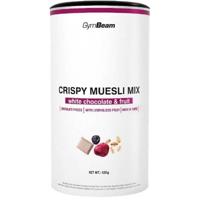 GYMBEAM Crispy Muesli Mix bílá čokoláda a ovoce 420 g GYMBEAM Crispy Muesli Mix bílá čokoláda a ovoce 420 g