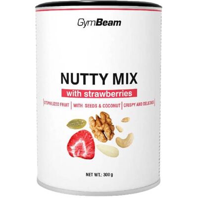 GYMBEAM Nutty Mix s jahodami 300 g GYMBEAM Nutty Mix s jahodami 300 g