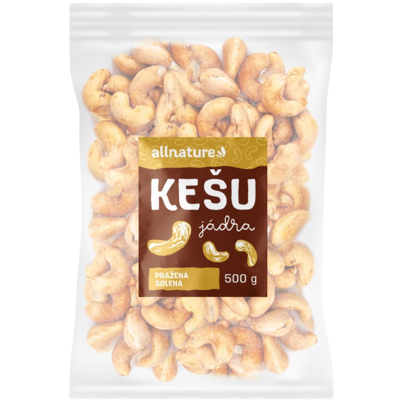 ALLNATURE Kešu pražené solené 500 g ALLNATURE Kešu pražené solené 500 g
