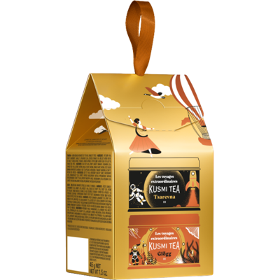 KUSMI TEA Vánoční dárkový set dvou čajových miniatur Glögg a Tsarevna 2025 2 x 20 g KUSMI TEA Vánoční dárkový set dvou čajových miniatur Glögg a Tsarevna 2025 2 x 20 g