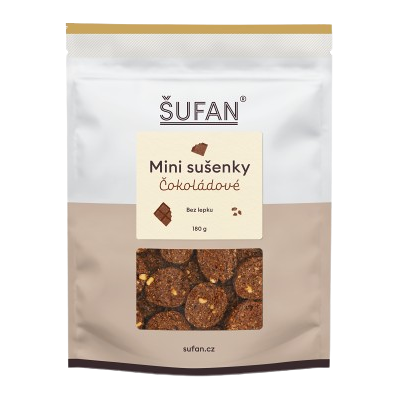 ŠUFAN Mini sušenky čokoládové ovesné, bezlepkové 180 g ŠUFAN Mini sušenky čokoládové ovesné, bezlepkové 180 g