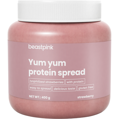 GYMBEAM Yum Yum Proteinová pomazánka jahoda 400 g GYMBEAM Yum Yum Proteinová pomazánka jahoda 400 g