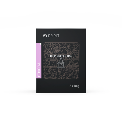 DRIP IT Káva ve filtru Ethiopia Legesse Borsamo 5 x 10 g DRIP IT Káva ve filtru Ethiopia Legesse Borsamo 5 x 10 g