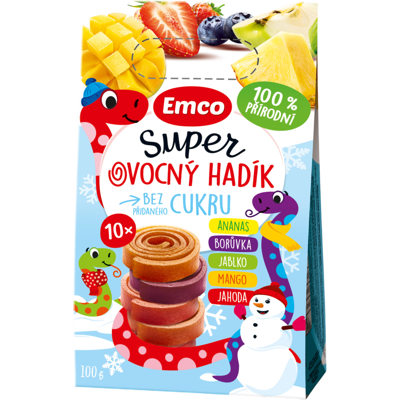 EMCO Super ovocný hadík multipack 10 x 10 g EMCO Super ovocný hadík multipack 10 x 10 g