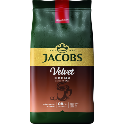 Jacobs Douwe Egberts Velvet Crema Kávová Zrna - Druh Kávy Jacobs Douwe Egberts Velvet Crema Kávová Zrna - Druh Kávy