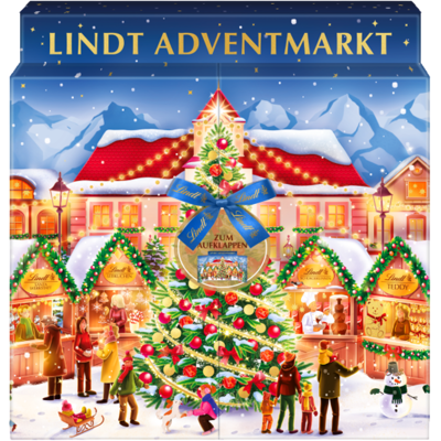 LINDT Vánoční kalendář adventní trhy 304 g LINDT Vánoční kalendář adventní trhy 304 g