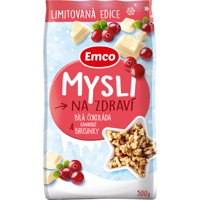 EMCO Mysli brusinka a bílá čokoláda 500 g EMCO Mysli brusinka a bílá čokoláda 500 g