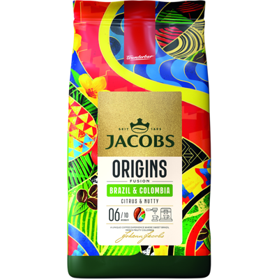 Jacobs Douwe Egberts - Fusion Origins Brazílie a Kolumbie - Kávová zrna Jacobs Douwe Egberts - Fusion Origins Brazílie a Kolumbie - Kávová zrna