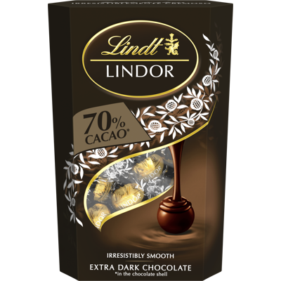 LINDT Lindor pralinky Hořká čokoláda 70% 337 g LINDT Lindor pralinky Hořká čokoláda 70% 337 g