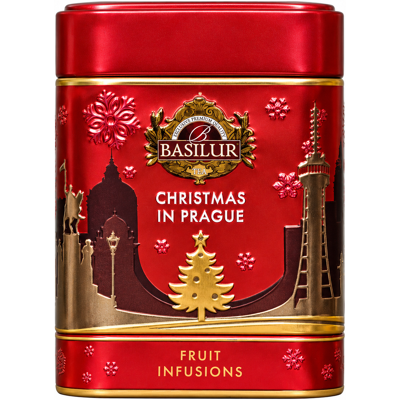 BASILUR Basilur Around The World Christmas in Prague Red plech 75g BASILUR Basilur Around The World Christmas in Prague Red plech 75g