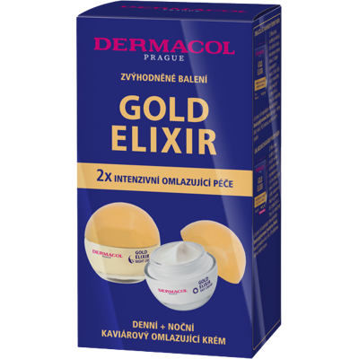 Krém proti stárnutí Dermacol Gold Elixir - Sada péče o pleť Krém proti stárnutí Dermacol Gold Elixir - Sada péče o pleť