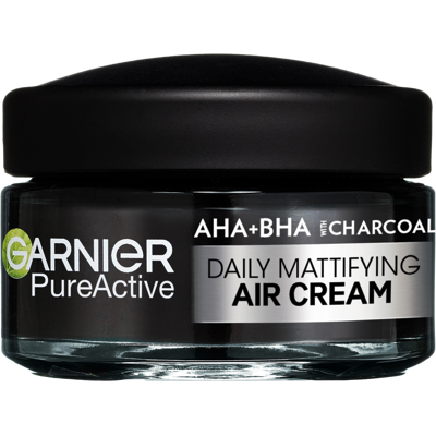 GARNIER Pure Active AHA + BHA lehký denní zmatňující krém 3v1 s aktivním uhlím, 50 ml GARNIER Pure Active AHA + BHA lehký denní zmatňující krém 3v1 s aktivním uhlím, 50 ml