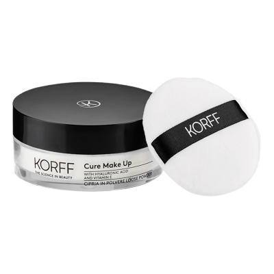 Průhledný fixační pudr Korff - Puder na obličej - Dlouhotrvající make-up Průhledný fixační pudr Korff - Puder na obličej - Dlouhotrvající make-up