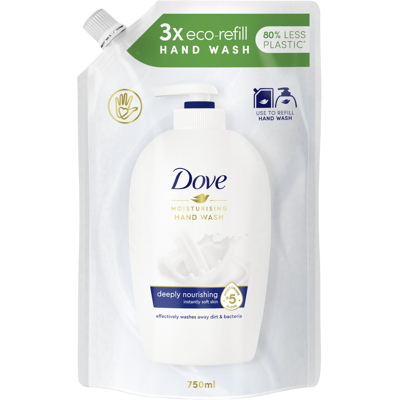 DOVE Deeply Nourishing Tekuté mýdlo náhradní náplň 750 ml DOVE Deeply Nourishing Tekuté mýdlo náhradní náplň 750 ml