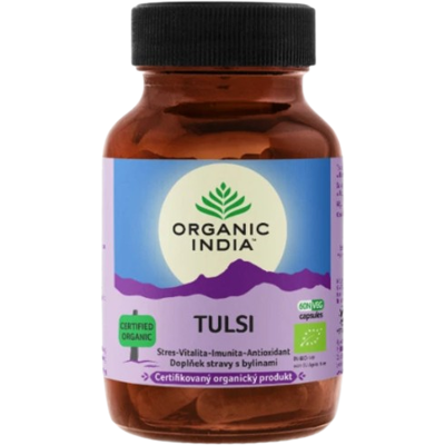 Organic India Tulsi 60 kapslí - Bylinný doplněk Organic India Tulsi 60 kapslí - Bylinný doplněk