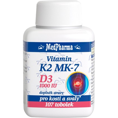 MedPharma Vitamin K2 MK-7 + D3 - Vitamíny a doplňky stravy MedPharma Vitamin K2 MK-7 + D3 - Vitamíny a doplňky stravy