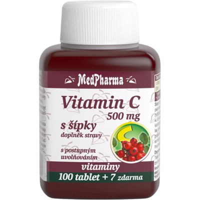 MEDPHARMA Vitamín C 500 mg s šípky 107 tablet MEDPHARMA Vitamín C 500 mg s šípky 107 tablet