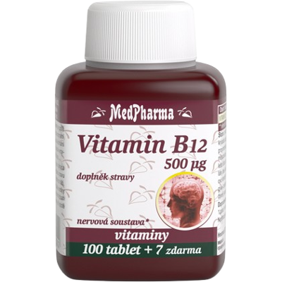 MEDPHARMA Vitamin B12 (kyanokobalamin) 500 µg, 107 tablet MEDPHARMA Vitamin B12 (kyanokobalamin) 500 µg, 107 tablet
