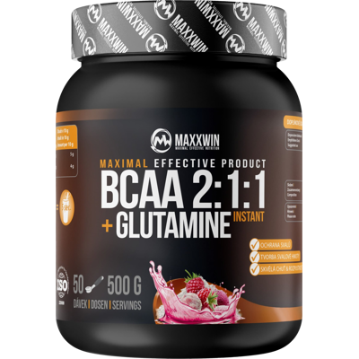 MaxxWin BCAA + Glutamin Malina - Doplněk stravy MaxxWin BCAA + Glutamin Malina - Doplněk stravy