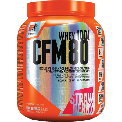 Extrifit CFM Instant Whey 80 - Jahoda - Vysoce kvalitní syrovátkový protein Extrifit CFM Instant Whey 80 - Jahoda - Vysoce kvalitní syrovátkový protein