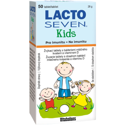 Vitabalans Lacto Seven Kids jahoda malina - Doplněk stravy Vitabalans Lacto Seven Kids jahoda malina - Doplněk stravy