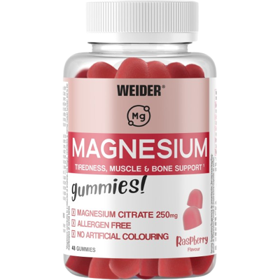 Weider Magnesium Žvýkačky - Malina - Podpora svalů Weider Magnesium Žvýkačky - Malina - Podpora svalů