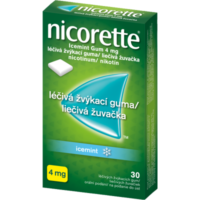 Žvýkačka Nicorette Icemint 4mg - Odvykání kouření Žvýkačka Nicorette Icemint 4mg - Odvykání kouření