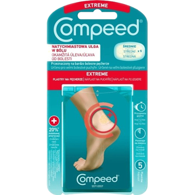 COMPEED Extreme náplast na puchýře pata střední 5 ks COMPEED Extreme náplast na puchýře pata střední 5 ks