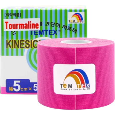 Růžová elastická páska Temtex - Podpora svalů a kloubů Růžová elastická páska Temtex - Podpora svalů a kloubů