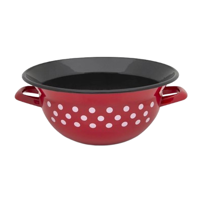 METALAC Mísa s uchy 28 cm,červená, puntík, černý vnitřek 5 l METALAC Mísa s uchy 28 cm,červená, puntík, černý vnitřek 5 l