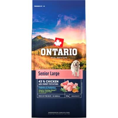 ONTARIO Krmivo Senior Large Chicken & Sweet Potatoes 12 kg ONTARIO Krmivo Senior Large Chicken & Sweet Potatoes 12 kg